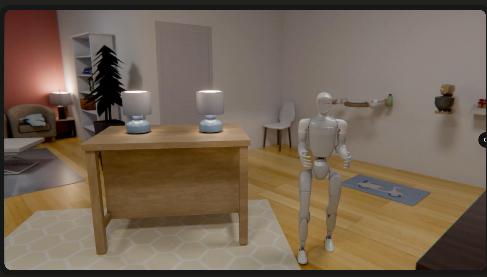 G1 humanoid robot deployed in a real indoor environment